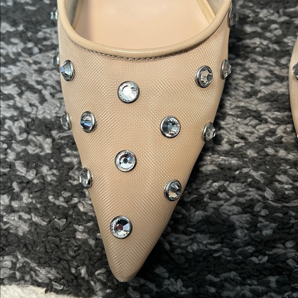 Loeffler Randall Paloma rhinestone embellished mesh mule, nude, size 8 NIB! - Picture 6 of 10